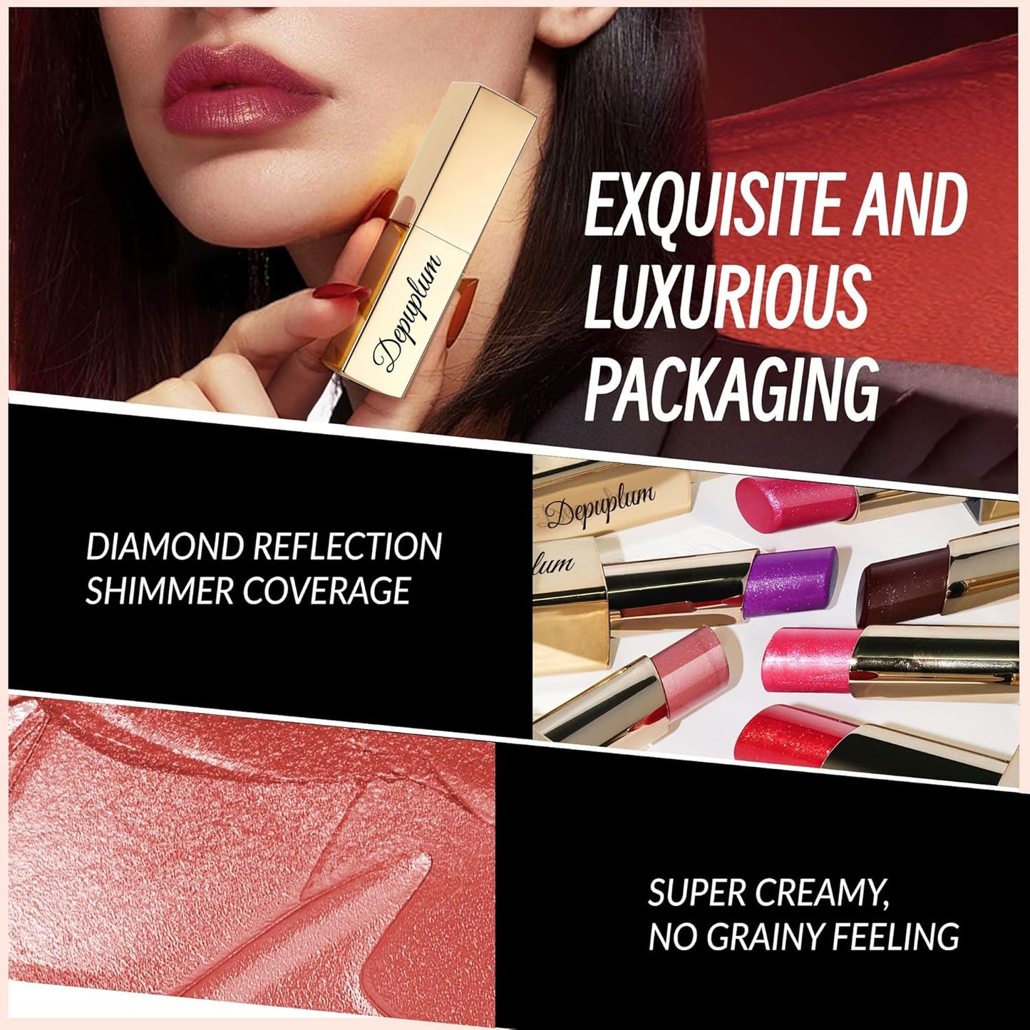 Hot Pink Lipstick Moisturizing for Women Shimmer Tinted Lip Balm Hydrating Nourishing Lip Gloss Vegan& Cruelty Free Lip Makeup, ZG110 In Love