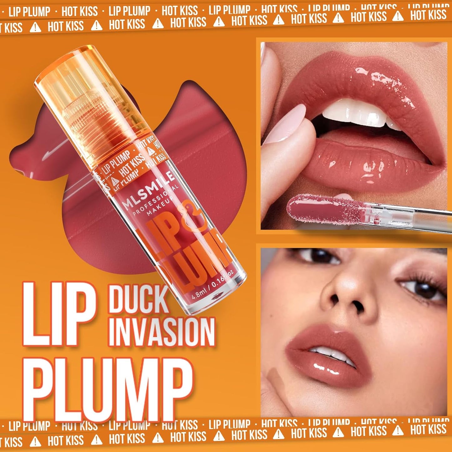 Hydrating Plumping Lip Oil Set, Natural Lip Gloss Plumper with Ginger, Transparent Moisturizing Lip Balm, Tinted Lip Plumper Gloss Make Lips Fuller, Vegan Lip Makeup (Set B, 3Pieces)