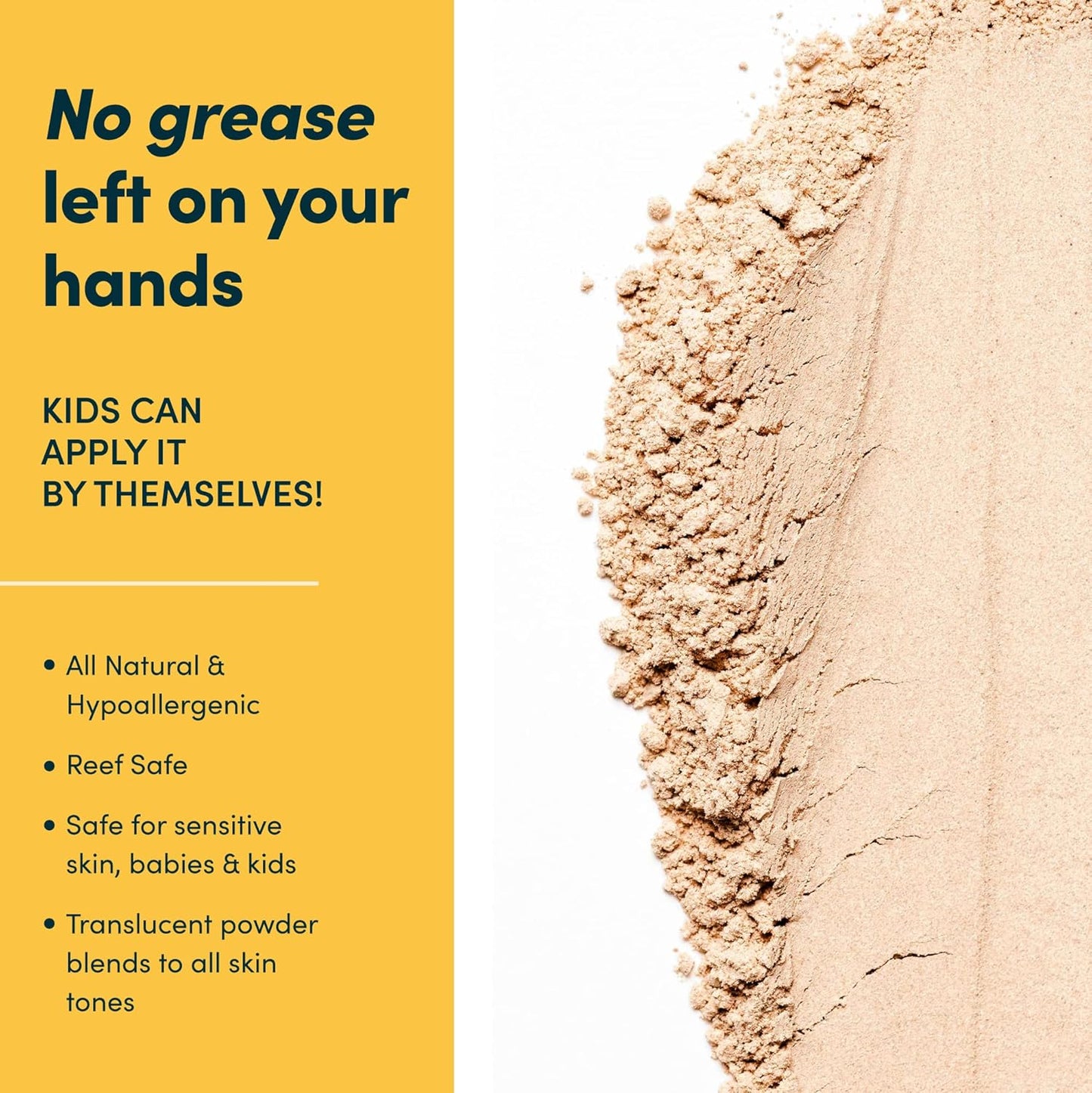 Bada Boom Mineral Translucent Sunscreen Powder, Brush on SPF 50 for Kids and Sensitive Skin