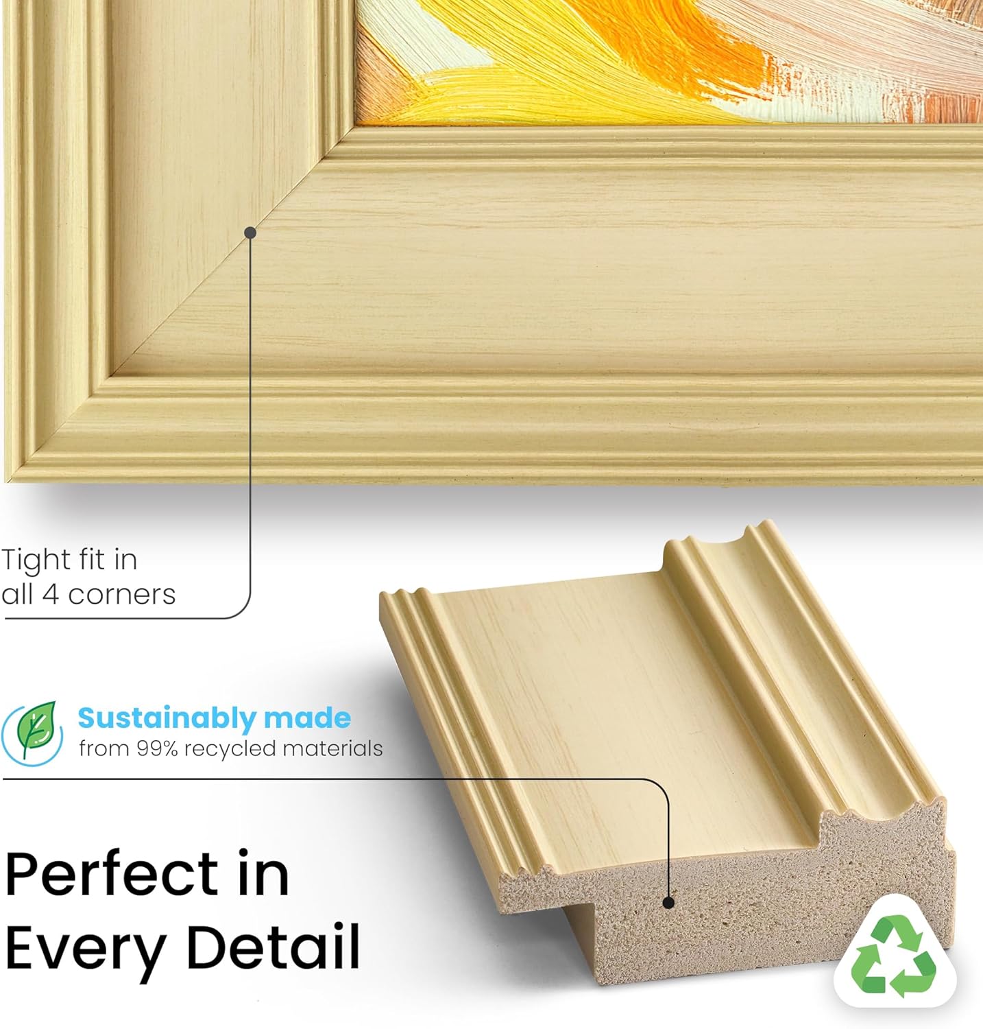 Antique White 50" Premiere Deco TV Frame - Compatible ONLY with Samsung The Frame TVs (Fits 2021-2025, LS03A, LS03B, LS03C, LS03D, LS03FA)