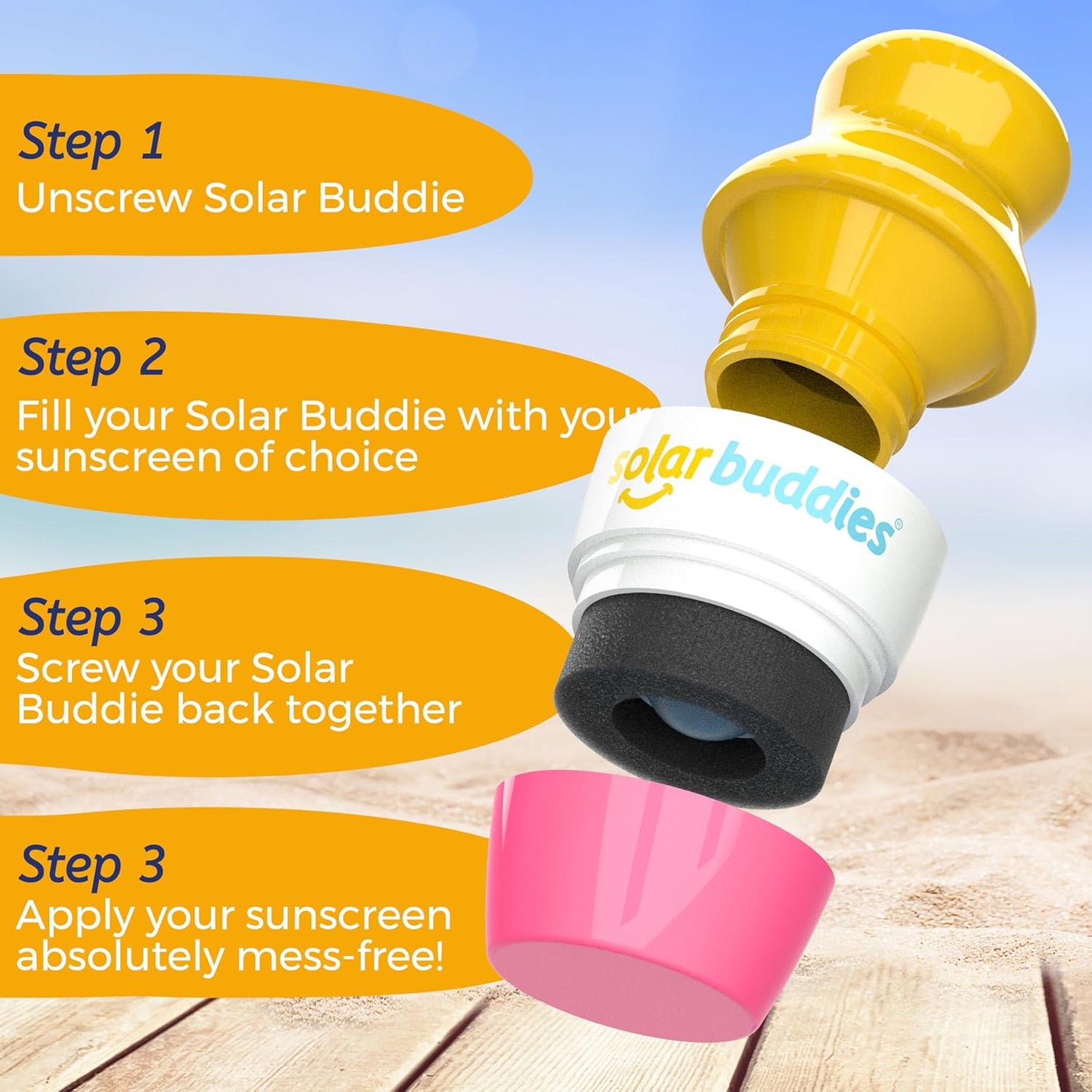 Pink Bag Bundle Solar Buddies Refillable Roll On Sunscreen Suncream Applicator Bag Bundle With Applicator Carabina Clip For Families, Kids, Adults, Travel Set, With A Free Sticker Pack (Pink)