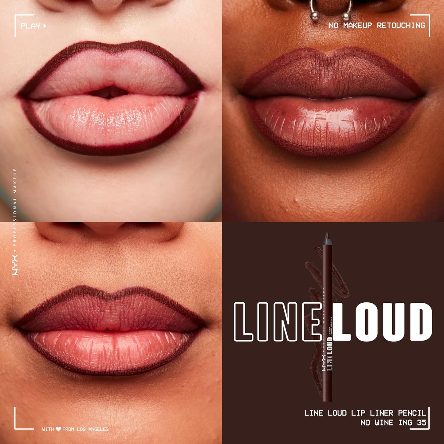 NYX PROFESSIONAL MAKEUP Line Loud Lip Liner, Longwear and Pigmented Lip Pencil with Jojoba Oil & Vitamin E - Ten Out Of Ten