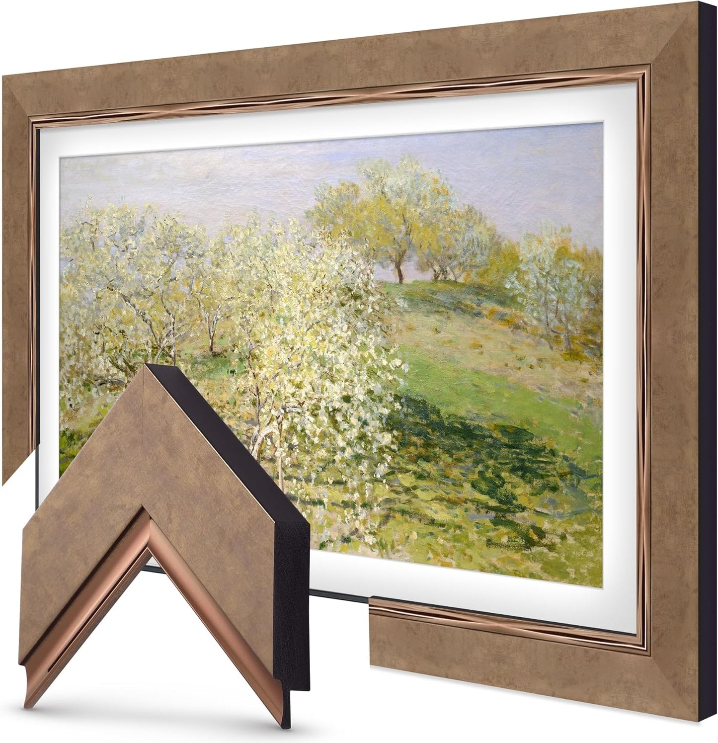 Contemporary Bronze 65" Premiere Deco TV Frame - Compatible ONLY with Samsung The Frame TV and Pro TVs (Fits 2021-2025, LS03A, LS03B,LS03C,LS03D,LS03FA,LS03FW)