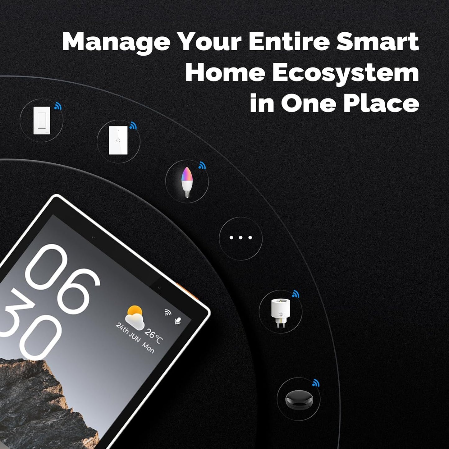 MOES Smart Home Touchscreen Control(1-Switch Panel), In-wall Smart Panel with Alexa Built-in, Compatible with Smart Life devices, Manage and Control Home Devices and Scenes with Touch and Voice