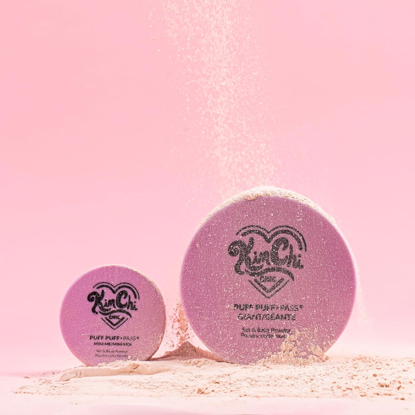KimChi Chic Giant Puff Puff Pass Set & Bake Powder - Loose Setting Powder with Rice & Vitamin E, Finely Milled for All Day Wear, Translucent 80g