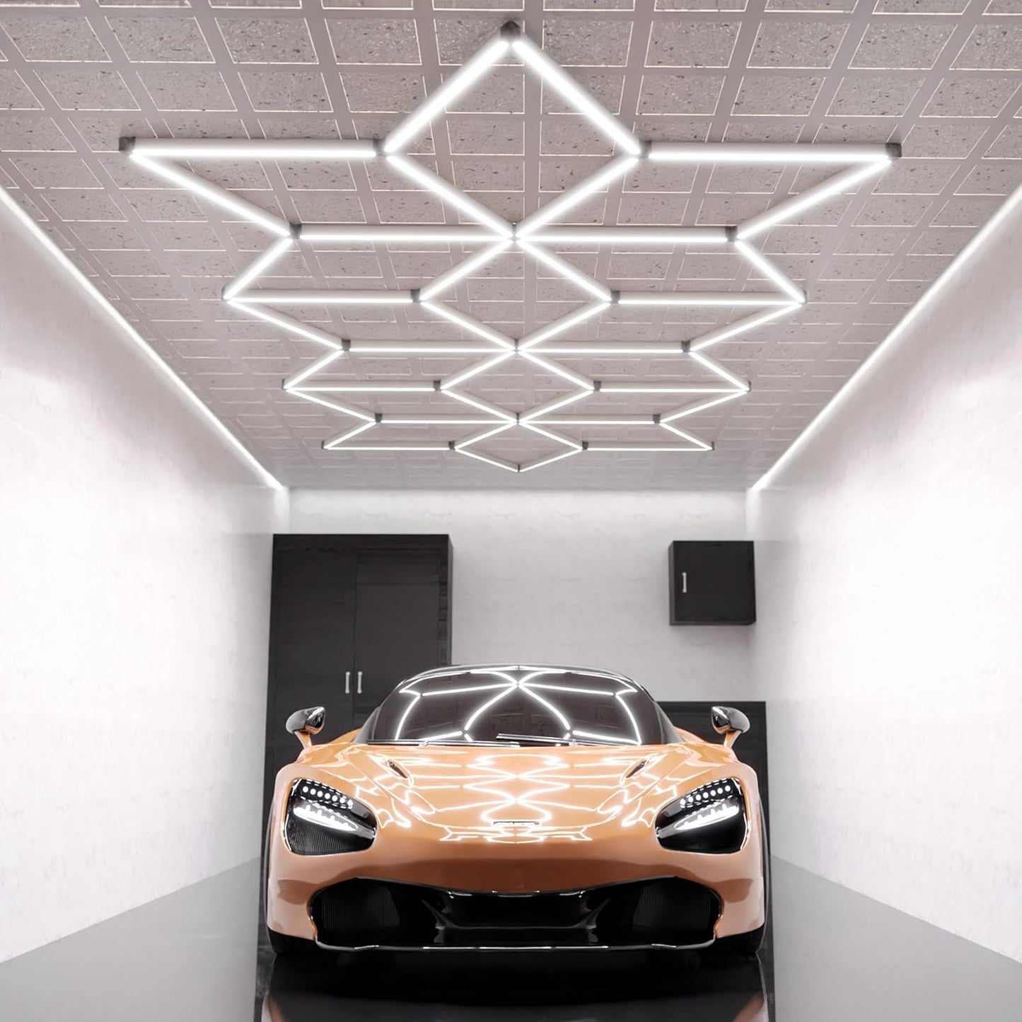 Neatfi Modern LED Garage Light, 36,120 Lumens, 361.2W, 6500K, IP54 Rated, Ceiling Lighting for Car Detailing, Auto Shops, Workshops, and Gyms (Snowflake Pattern, Cool White)