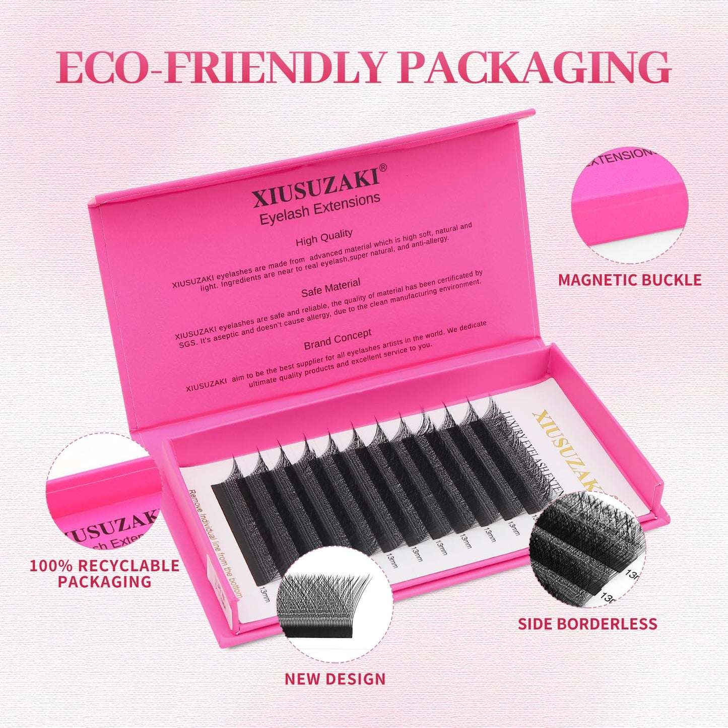 W Lash Extensions Supplies 3D Eyelash Extensions W Shape 0.07mm Thickness C Curl 9mm Premade Fans Easy Fan Lashes Volume Matte Black 12 Rows Crisscross Eye Lashes(W-3D-0.07-C,9mm)