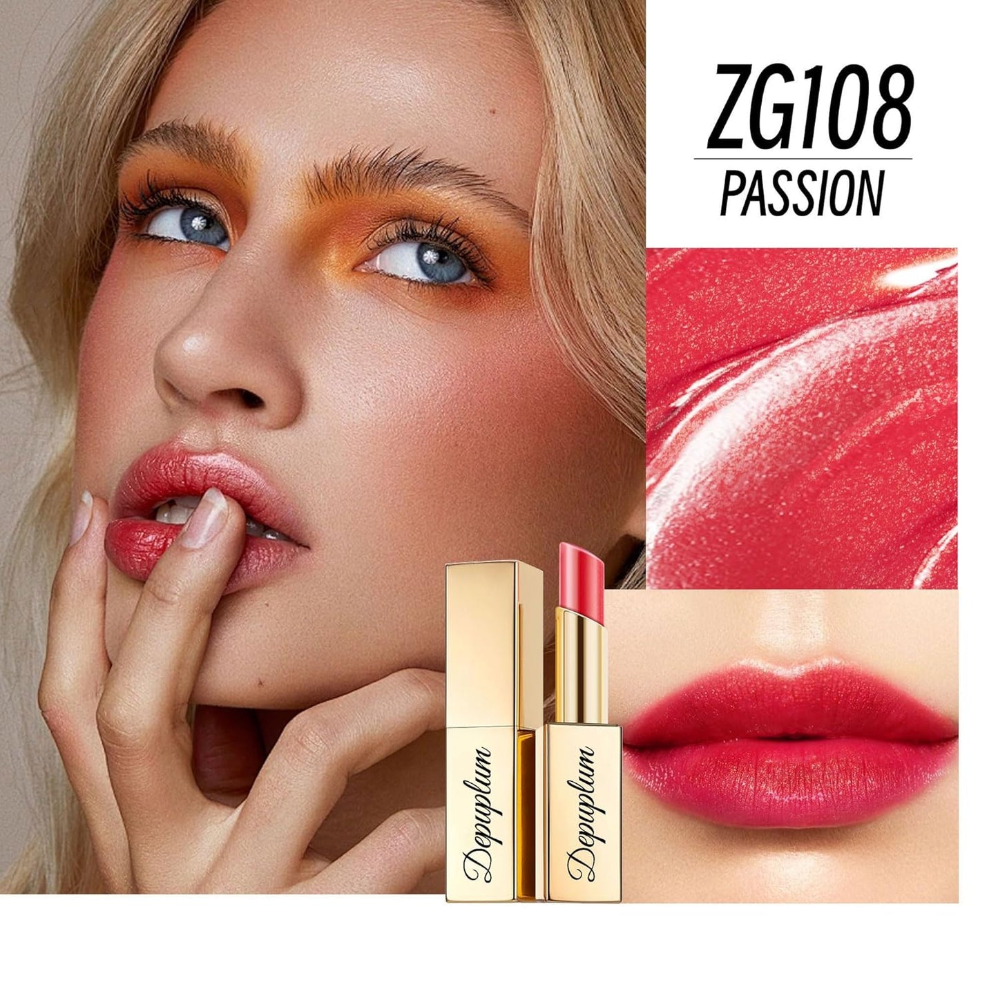 Pink Red Brown Lipstick Set for Women Shimmer Tinted Lip Balm Hydrating Moisturizing Lipstick Cruelty Free Lip Makeup, DM107/108/117