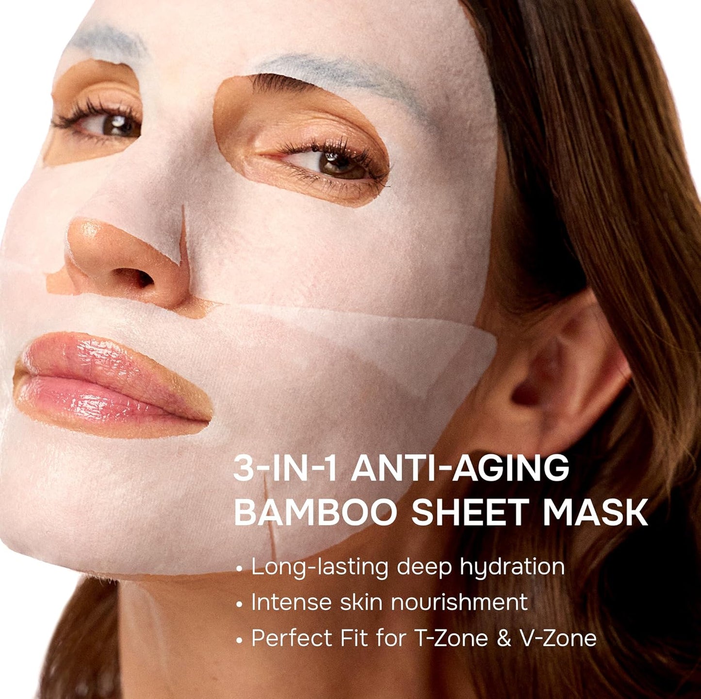 SimplyVital Collagen Facial Mask with Retinol & Hyaluronic Acid - Hydrating Face Masks Skincare - Visibly Firming and Lifting T Line & V Line Sheet Mask for Women - Mascarillas Para la Cara - 7 Pack