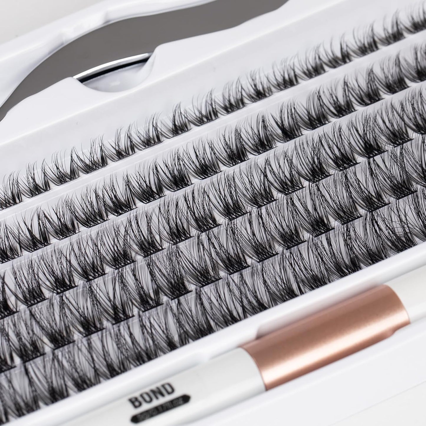 Individual Lashes 120 Cluster Lashes DIY Eyelash Extension Thin Band Wide Stem Lash Clusters with Applicator and Lash Bond and Seal Lash Extension Kit Mix 10-16mm Length C/D Curl - OP17