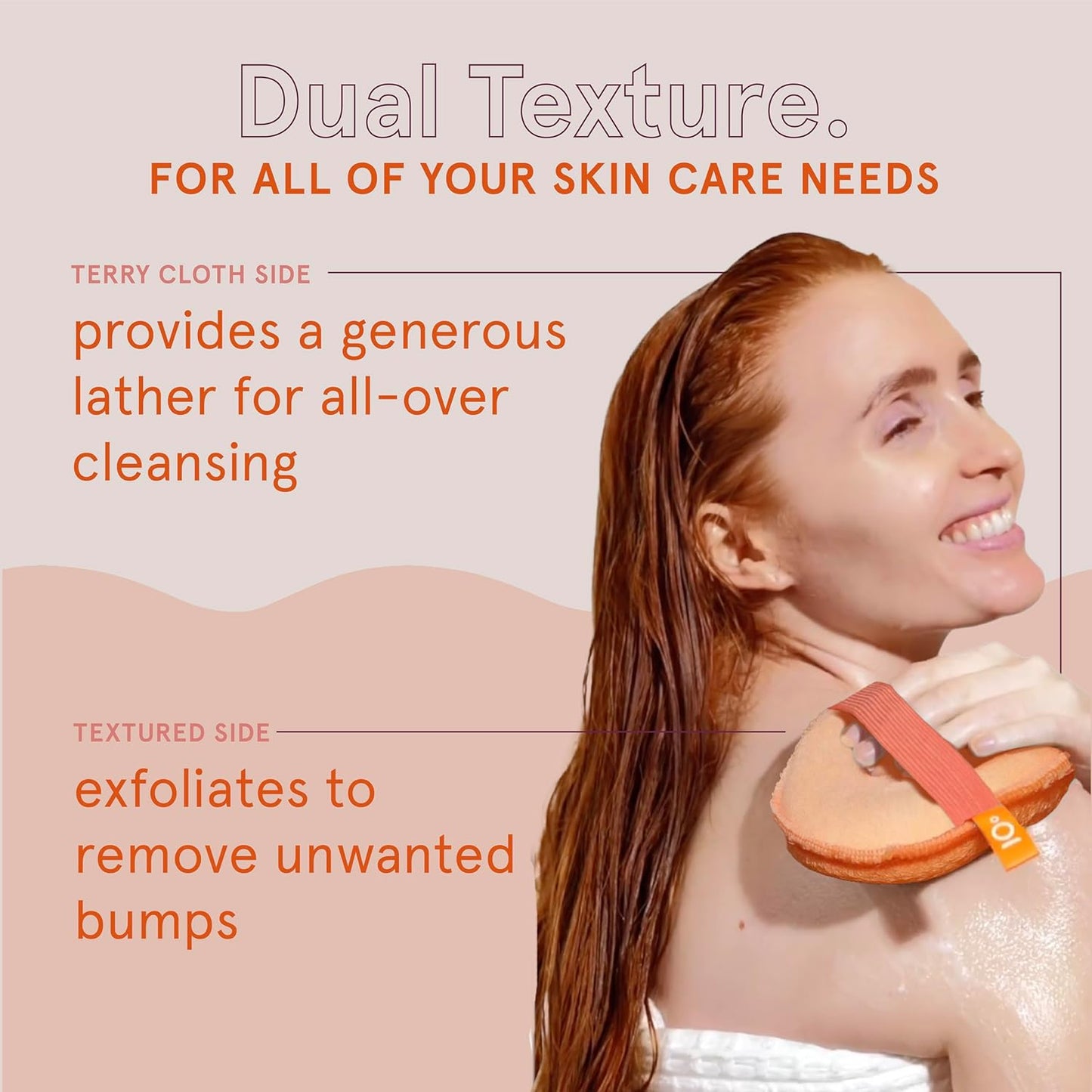 Cleanlogic Bath and Body Exfoliating Body Scrubber, Dual-Texture Round Exfoliator Tool for Smooth, Clean Skin, Daily Skincare Routine, 3 Count Value Pack