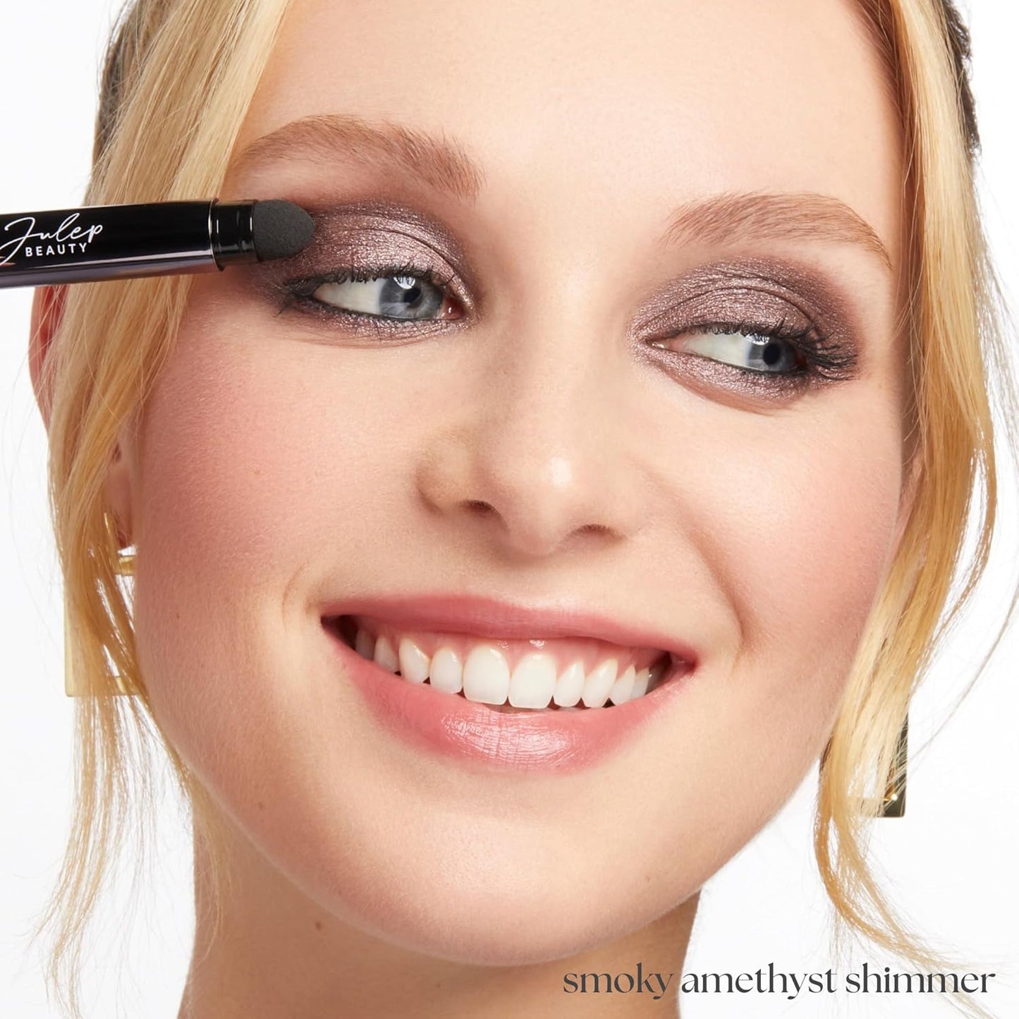 Julep Eyeshadow 101 Cream-to-Powder Waterproof Shadow Stick – Smoky Amethyst Shimmer – Long-Lasting, Crease-Proof, Rich Purple Shimmer Cream Eyeshadow with Built-in Smudger