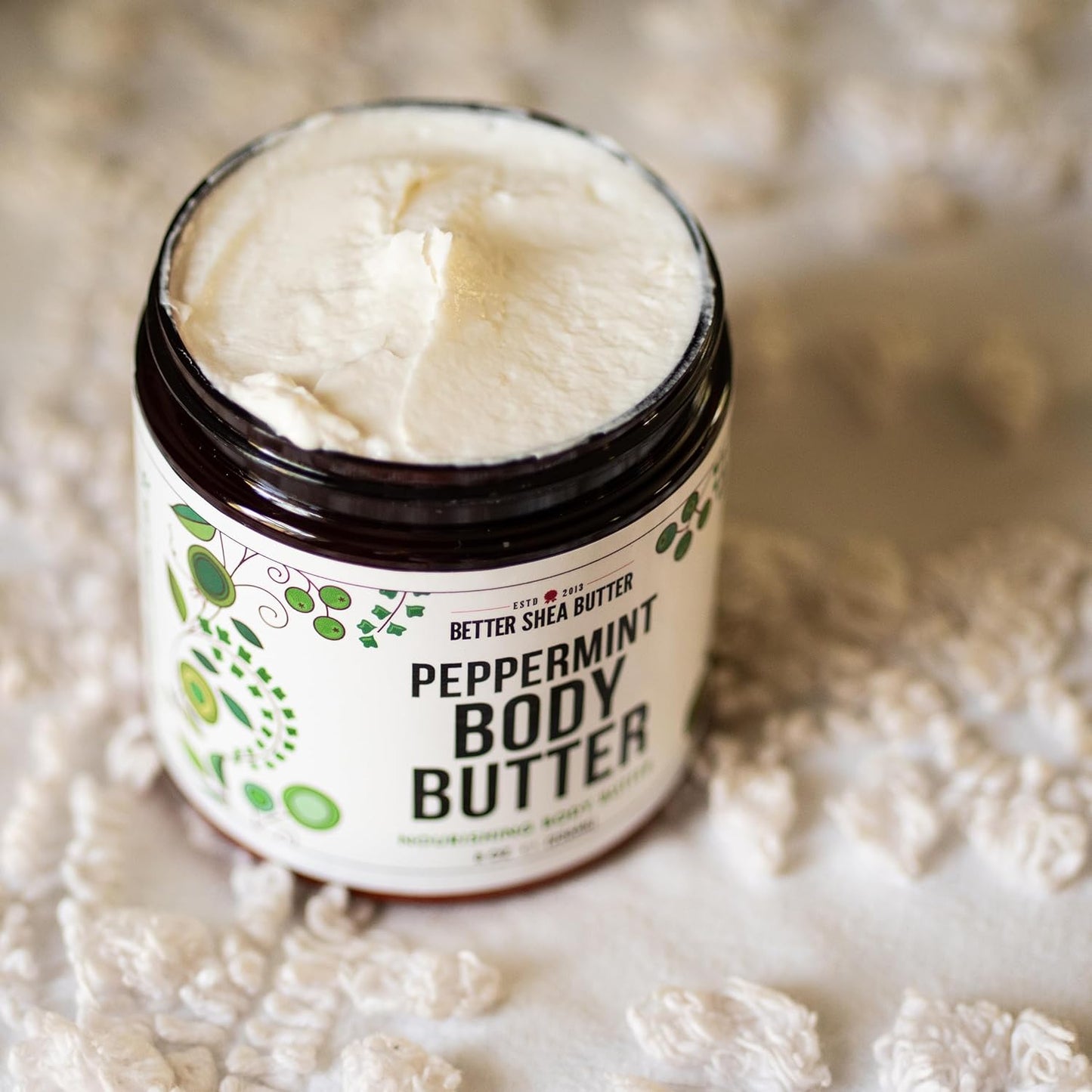 Peppermint Body Lotion | Moisturizer for Dry Skin | with Raw Shea Butter and Jojoba Oil | No Synthetic Fragrances, Non-Greasy Body Cream for Men and Women | 8 oz