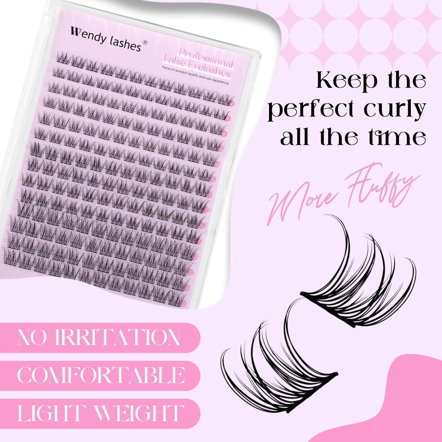 Nature Look DIY Lashes Individual Lashes Matte Black Cluster Eyelash Extensions Cluster Eyelashes,SLYW,9-12mm