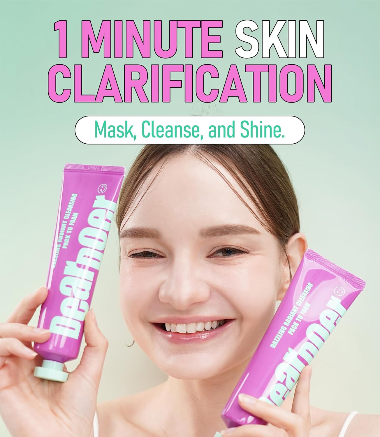 Dazzling Radiant Cleansing Pack to Foam – 3-in-1 Wash-Off Mask & Exfoliator & Cleanser w/Fresh Grape Extract & Niacinamide – Vitamin C and Resveratrol for Dry, Dull Skin (3.38 fl oz)