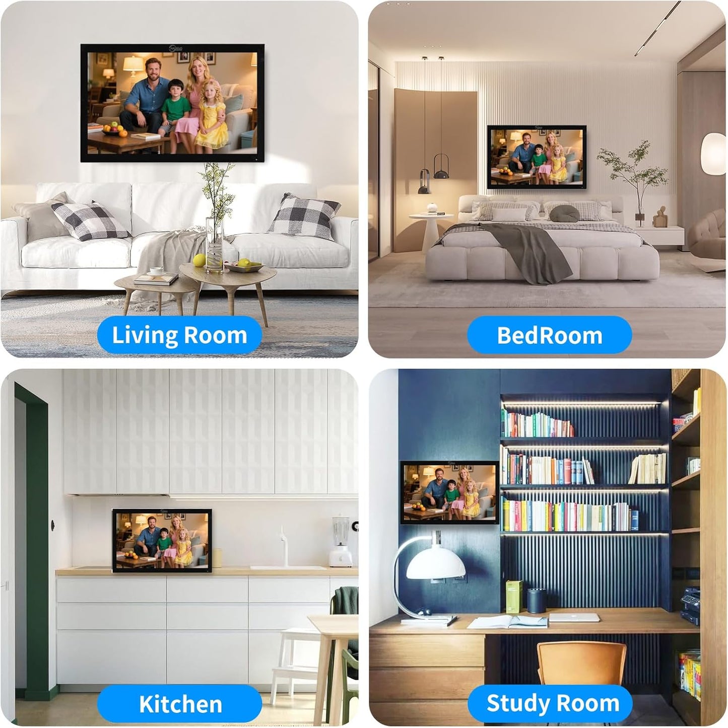 Wired Video Door Phone Apartment Intercom System,10 Inch Touch Monitor with 1080P doorbell,Support Fingerprints, RFID Cards,Passwords,Unlock Motion Detection for Home (1 Doorbell + 3 Monitor)