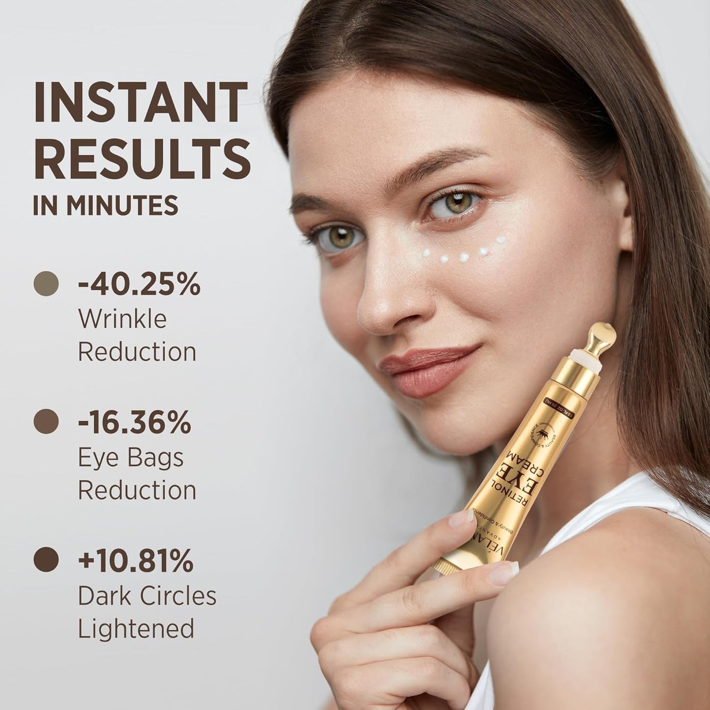Rapid Reduction Retinol Eye Cream: Under Eye Cream Instantly Reduces Wrinkles Fine Lines Under Eye Bags Puffiness Dark Circles Crow's Feet - Rapid Face Lifting Tightening Firming 1 OZ/15G