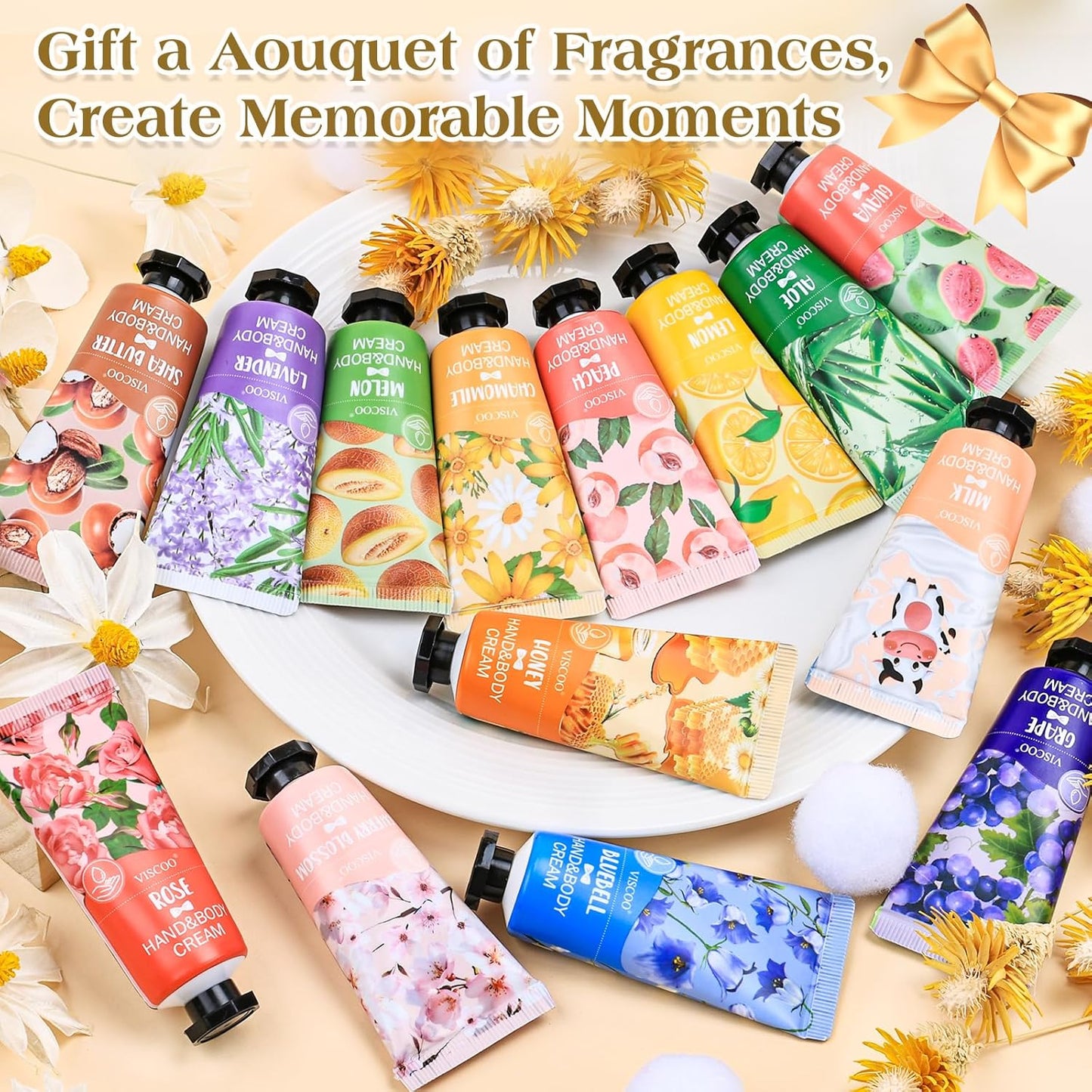 14 Pack Hand Cream Gifts Set for Women, Bulk Hand Lotion for Birthday Gifts for Women, Bridesmaid Gifts, Thank You Gifts, Party Favors, Mini Moisturizing Hand Lotion Travel Size for Dry Cracked Hands