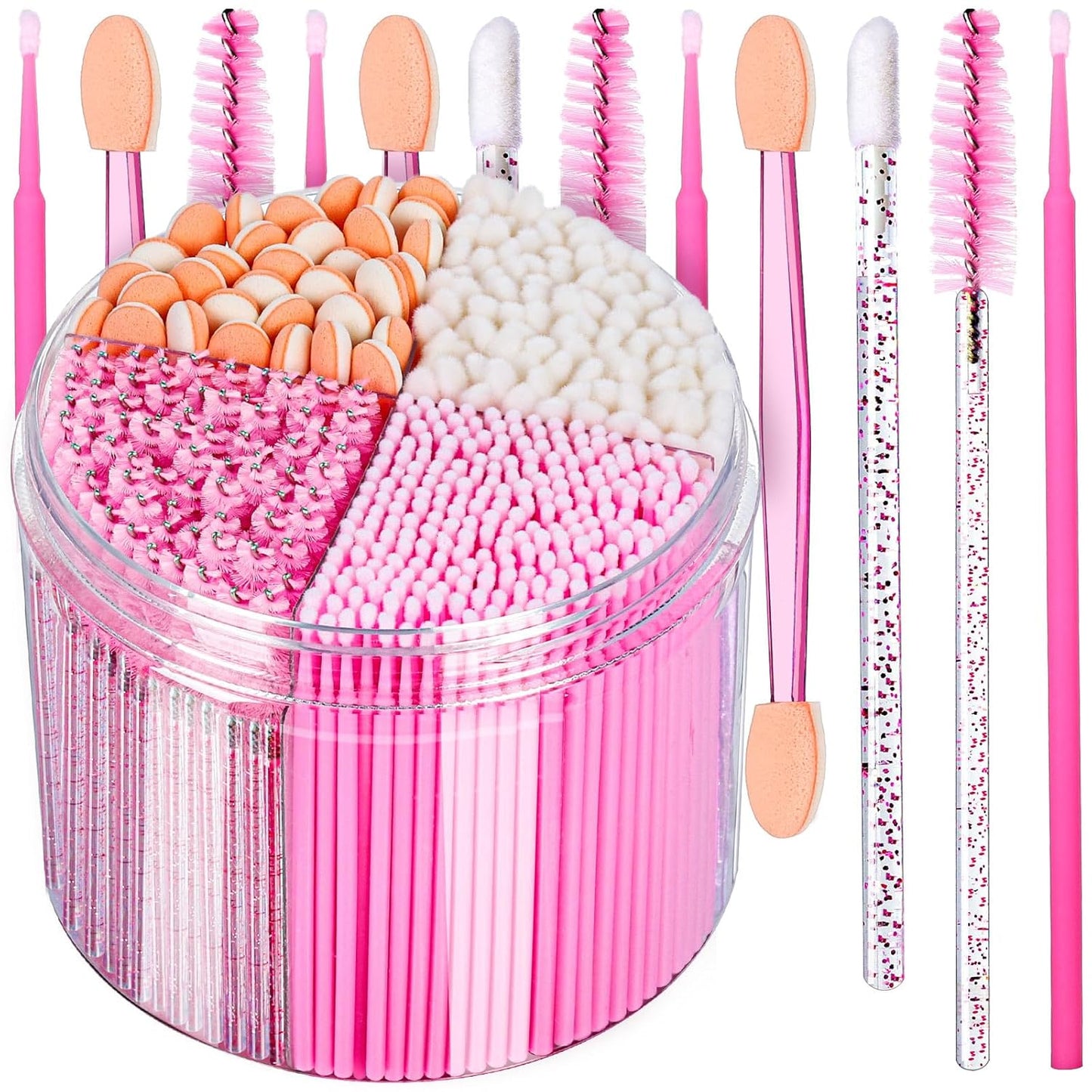 Teenitor 310PCS makeup artist kit essentials, Disposable Makeup Applicators, Marcara Wands Lip Applicators Disposable,Microswabs, Eyeshadow Applicators, Artist Supplies for Makeup with Storage Box