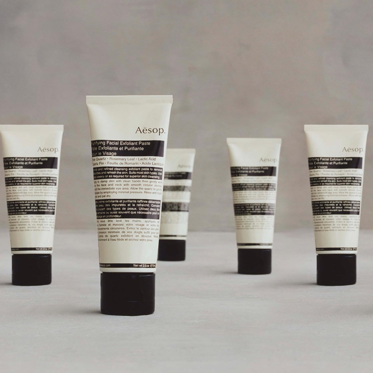 Aesop Purifying Facial Exfoliant Paste | Refresh, Cleanse, Soften Skin | Cream Based Cleanser Enhanced With Fine Quartz, Rosemary Leaf, Lactic Acid | 2.6oz / 75mL