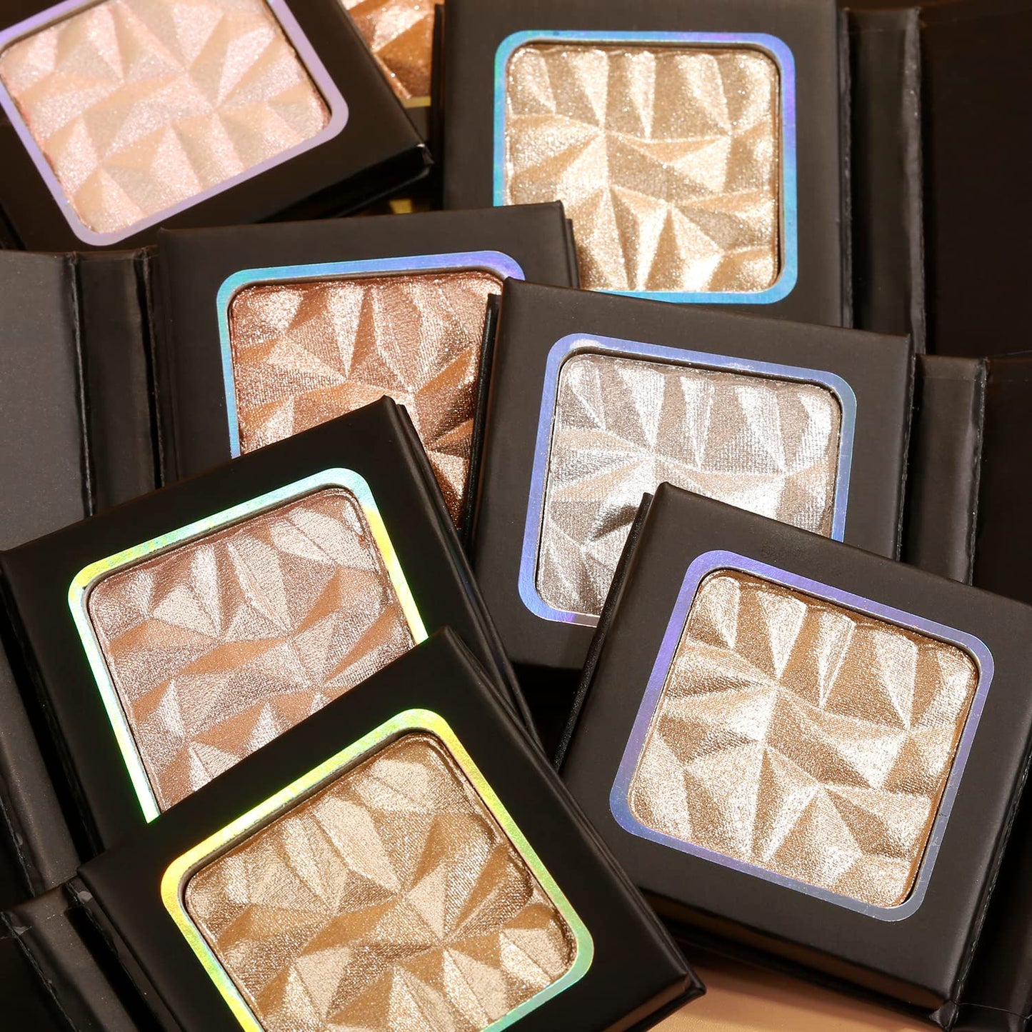 Shimmer Highlighter Palette Brown Color for Black Women,Highlight Makeup for Face/Body,Long Lasting Glow Illuminate Powder for Medium Skin,Highlighting Contour Palettes,Cruelty-Free