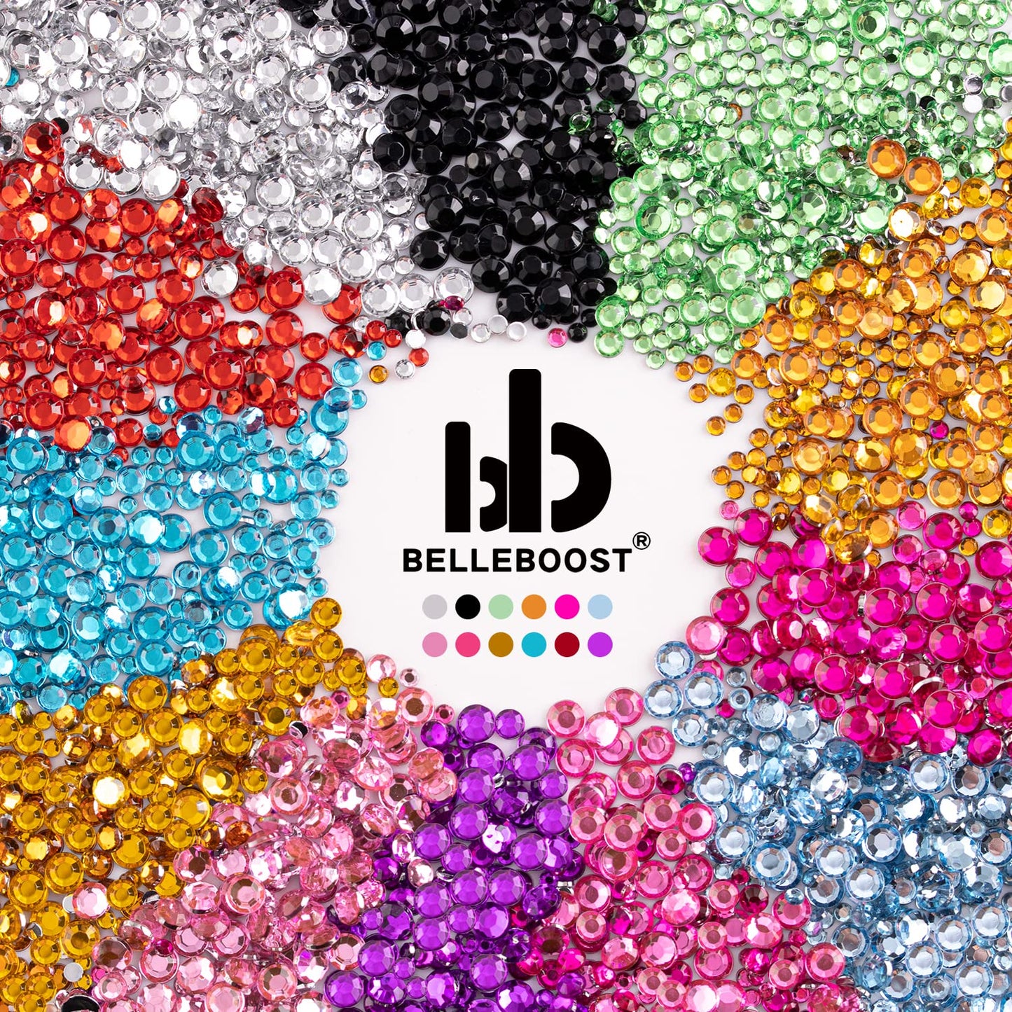 Two Packs of Flatback Rhinestones 4520 Pcs Colorful Nail Art Rhinestones Flatback Crystal Colorful+Lemon Yellow Rhinestone with Picker Pencil and Tweezer for Nail Art and Decoration