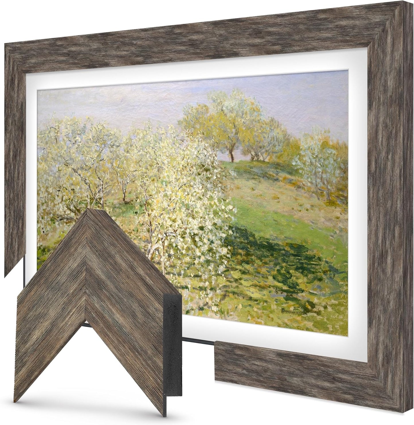 Distressed Barnwood 55" Premiere Deco TV Frame - Compatible ONLY with Samsung The Frame TVs (Fits 2021-2025, LS03A, LS03B, LS03C, LS03D, LS03FA)