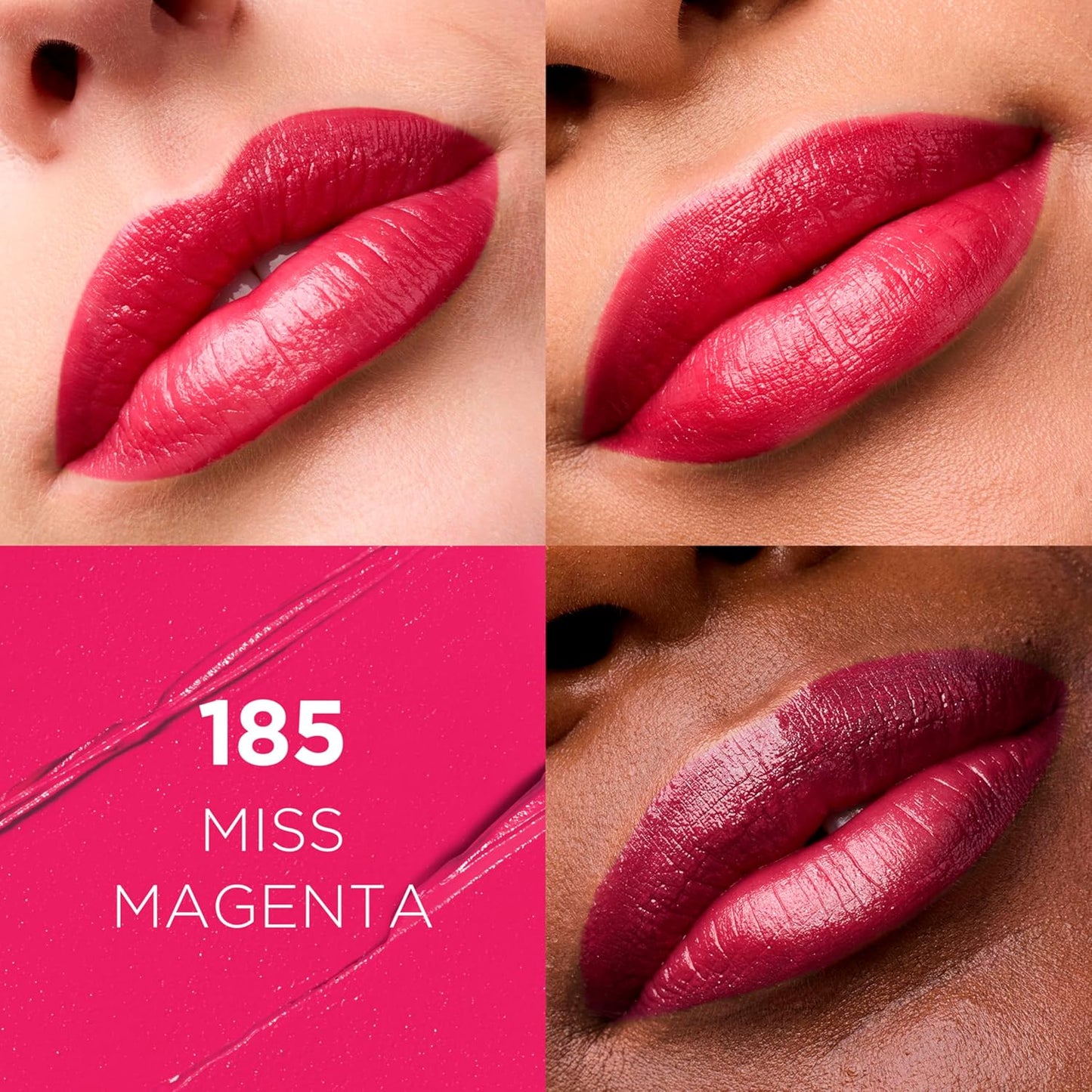 L'Oreal Paris Colour Riche Original Creamy, Hydrating Satin Lipstick with Argan Oil and Vitamin E, Miss Magenta , 1 Count