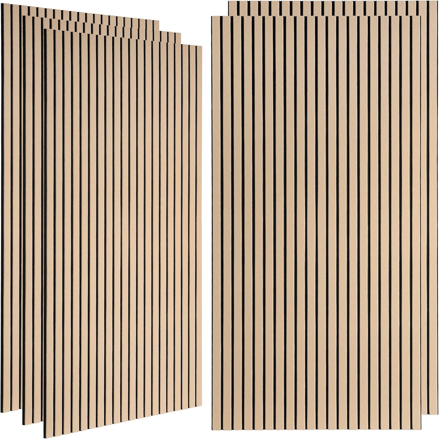 5 Pack Large Acoustic Wall Panels 47.2 x 23.6 x 0.4 Inch Sound Proof Sound Absorbing Polyester Fiber Panels Self-Adhesive Decorative Acoustic Panels for Home Studio, Office, Recording